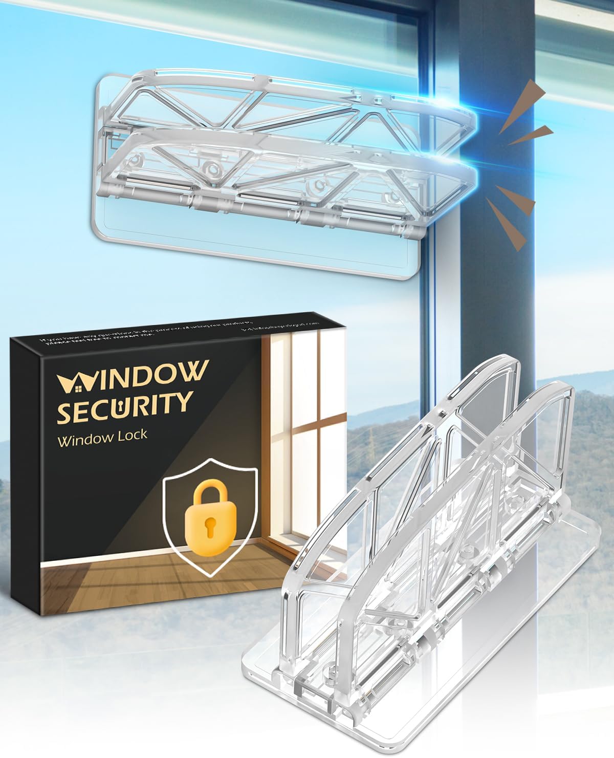 Sliding Door Lock Window Locks - 2 Pack Sliding Glass Door Lock for Child Safety Closet Door Security Locks for Kids Home Security Door Lock Safety Childproof for Inside Flip Door Latches Bar Stopper