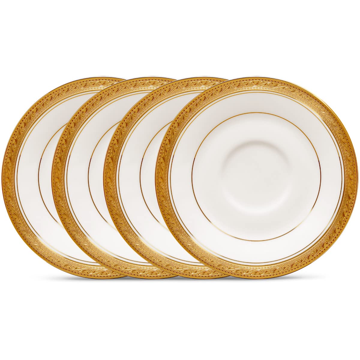 Noritake Crestwood Gold Set of 4 Saucers, 6
