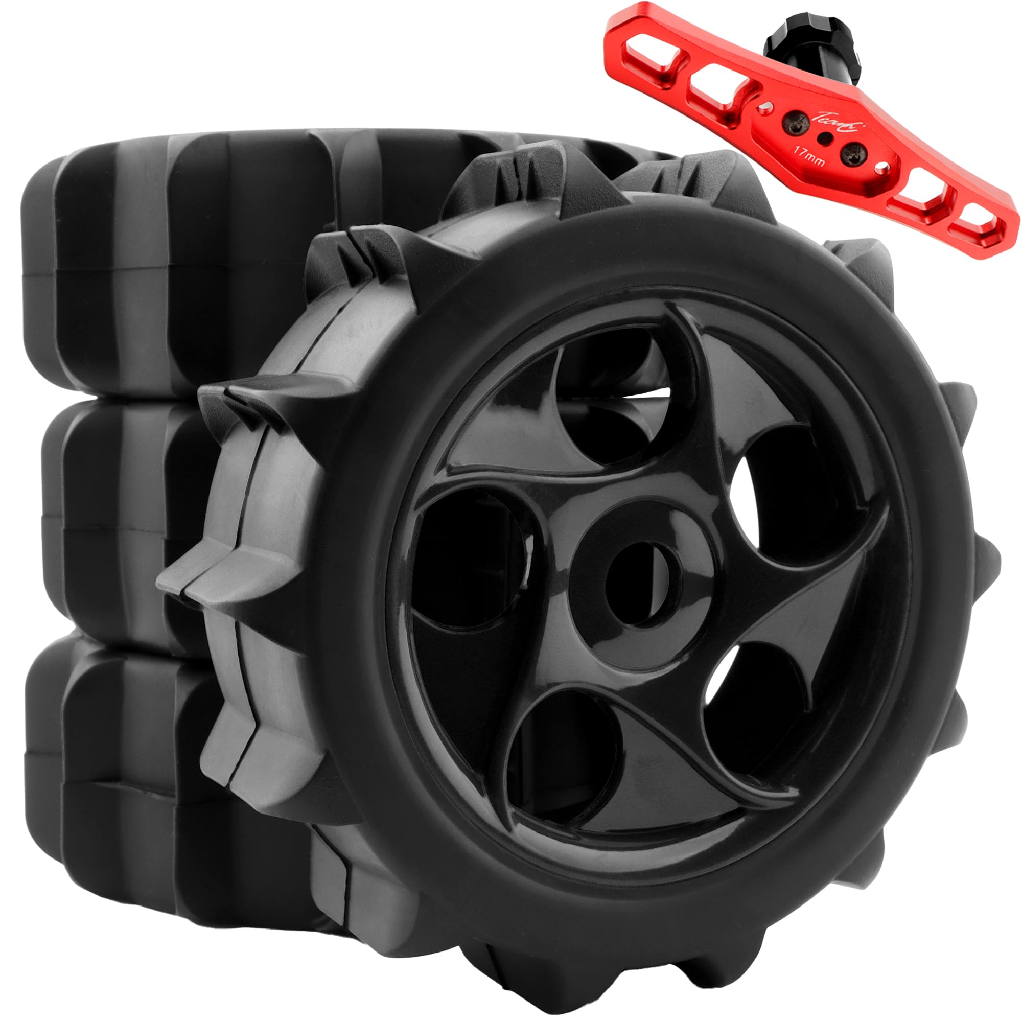 Amazon.com: GDOOL 4 Pieces 1/8 Scale RC Buggy Paddle Tires Hex