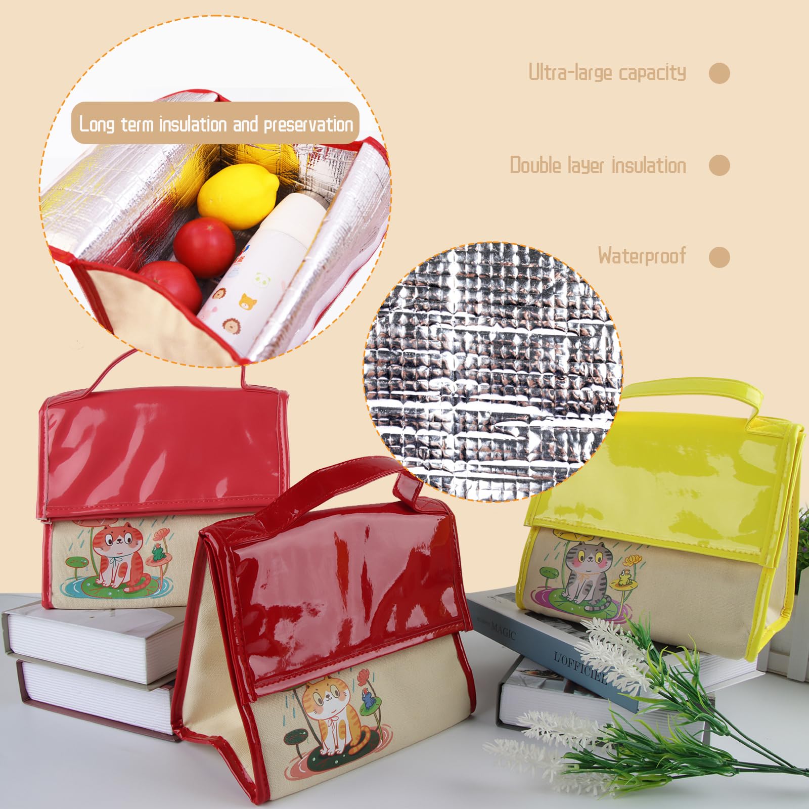 ACTOYS Sac Isotherme Repas Enfant Filles, Sac à Lunch Enfants 5L, Sac à Lunch Isolé, Panier Repas Enfant, Sac D'isolation Thermique, Petit Sac Isotherme Repaspanier Repas, Pour École Bureau-Tigre