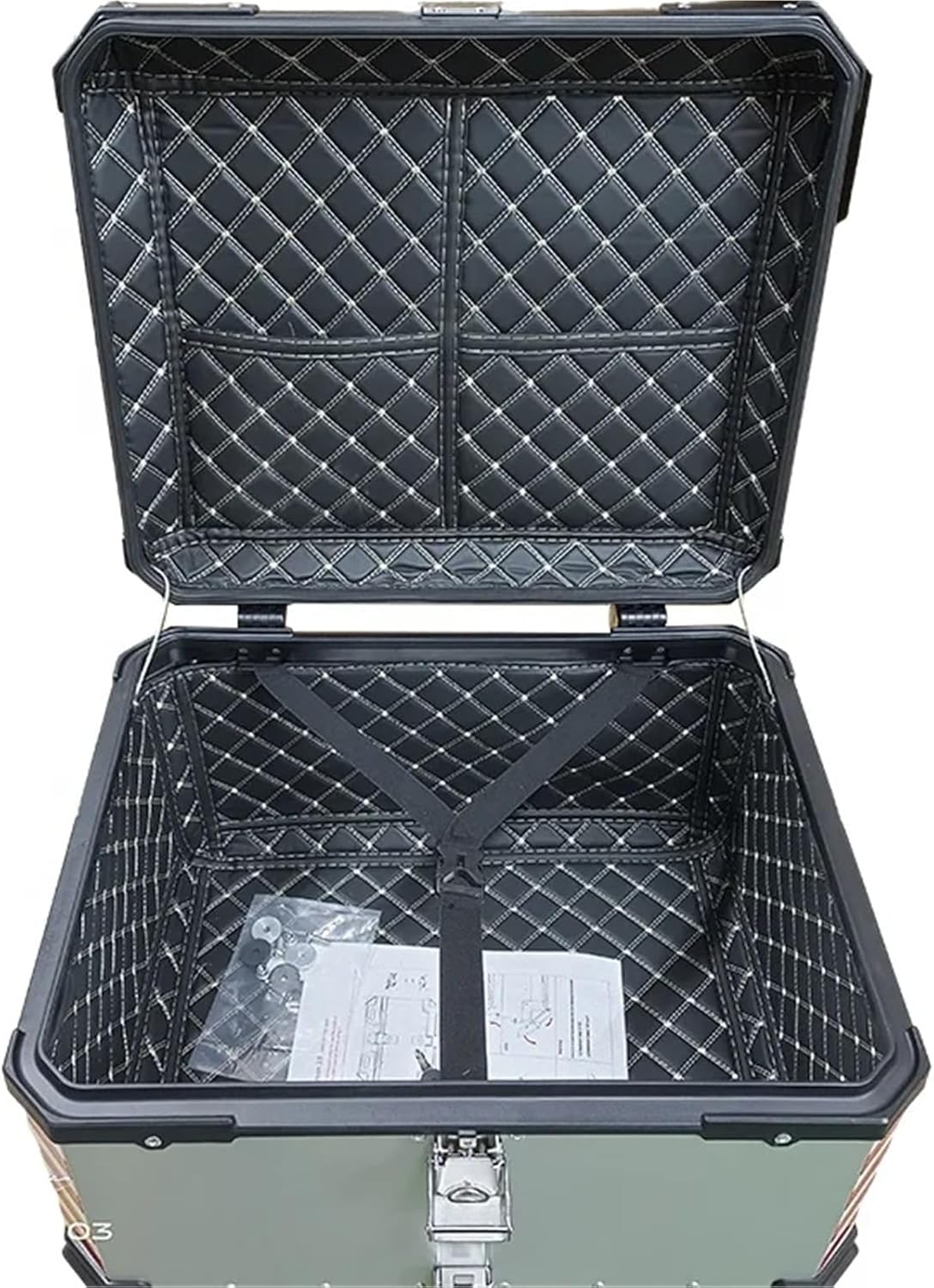 85L Black X Design F2-MOTO Universal Motorbike Top Box Aluminum Case Motorcycle Metal Tail