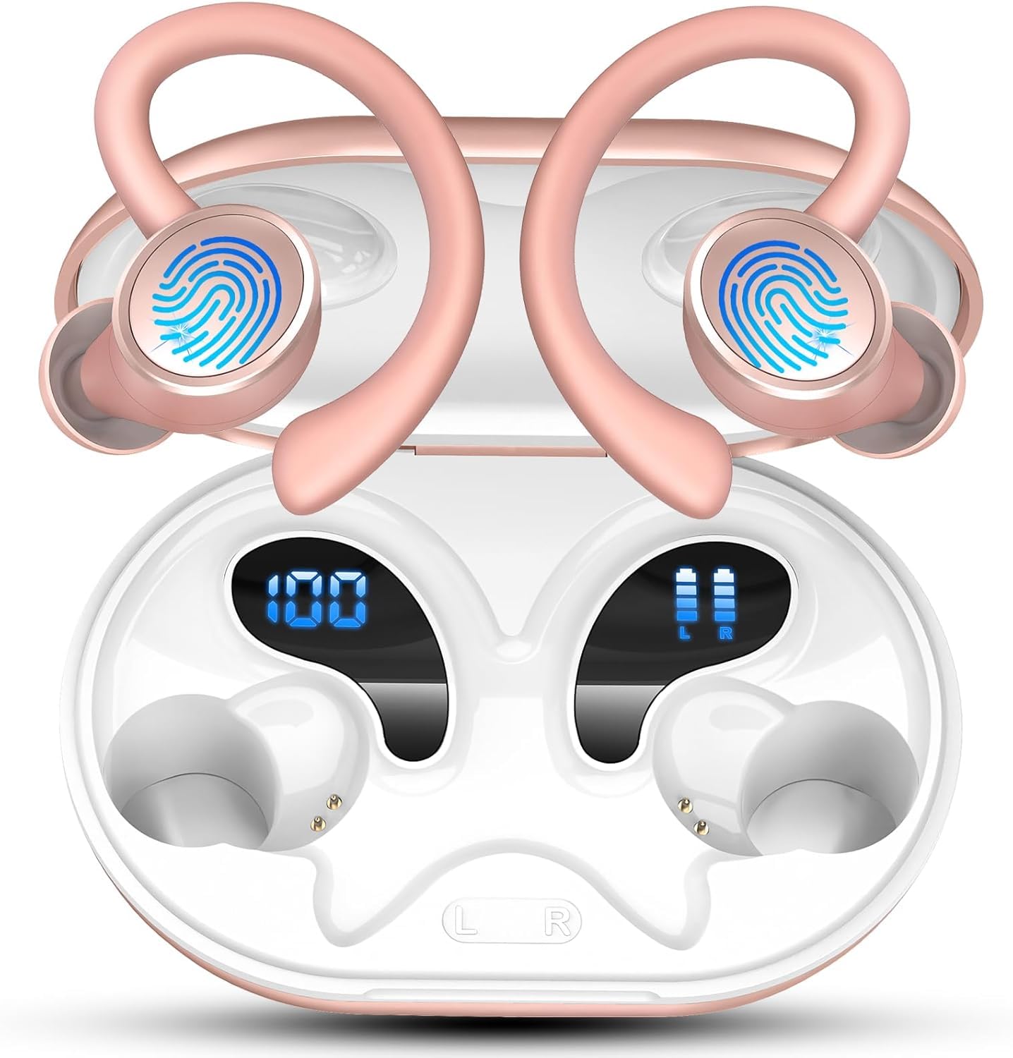 Amazon.co.jp: イヤホン bluetooth ワイヤレスイヤホン 耳掛け ぶるー 