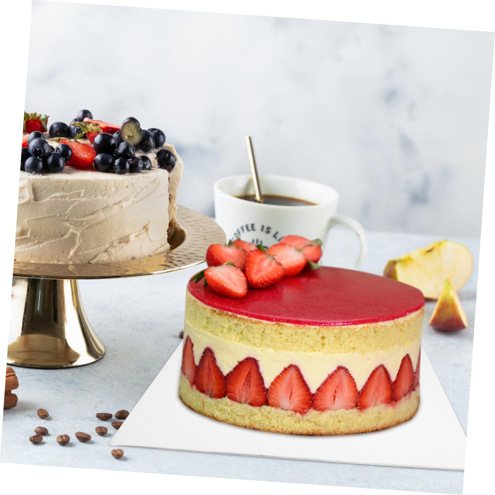 CIYODO 10pcs Large Square Cake Display Boards Thickened Paper Dessert Trays Cake Serving Trays