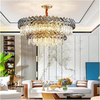 Lustre en cristal moderne compatible avec le luminaire rond en cristal ...