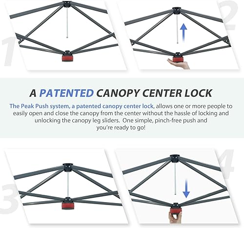 Miniatura 6 de EAGLE PEAK Carpa Desplegable de Patas Rectas de 13 x 13 pies, Toldo Instantáneo para Exteriores, Fácil Configuración de Una Sola Persona, Refugio