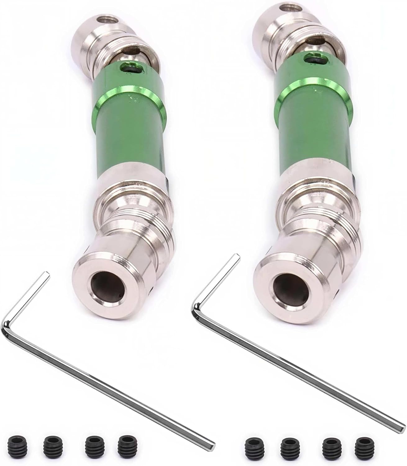 2 pcs Metal Rear Center Drive Shaft CVD Transmission Shaft for 1/12 Wltoys 12423 12428 12628 FY03 RC Car Rock Crawler(Green)