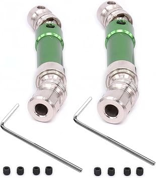 2 pcs Metal Rear Center Drive Shaft CVD Transmission Shaft for 1/12 Wltoys 12423 12428 12628 FY03 RC Car Rock CrawlerGreen