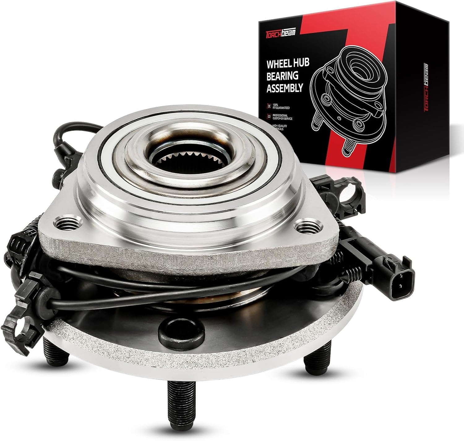 Torchbeam 513272 Front Wheel Hub Bearing Assembly for 2007-2010 Jeep Wrangler Wheel Bearing 5 Lugs 1pc W/ABS