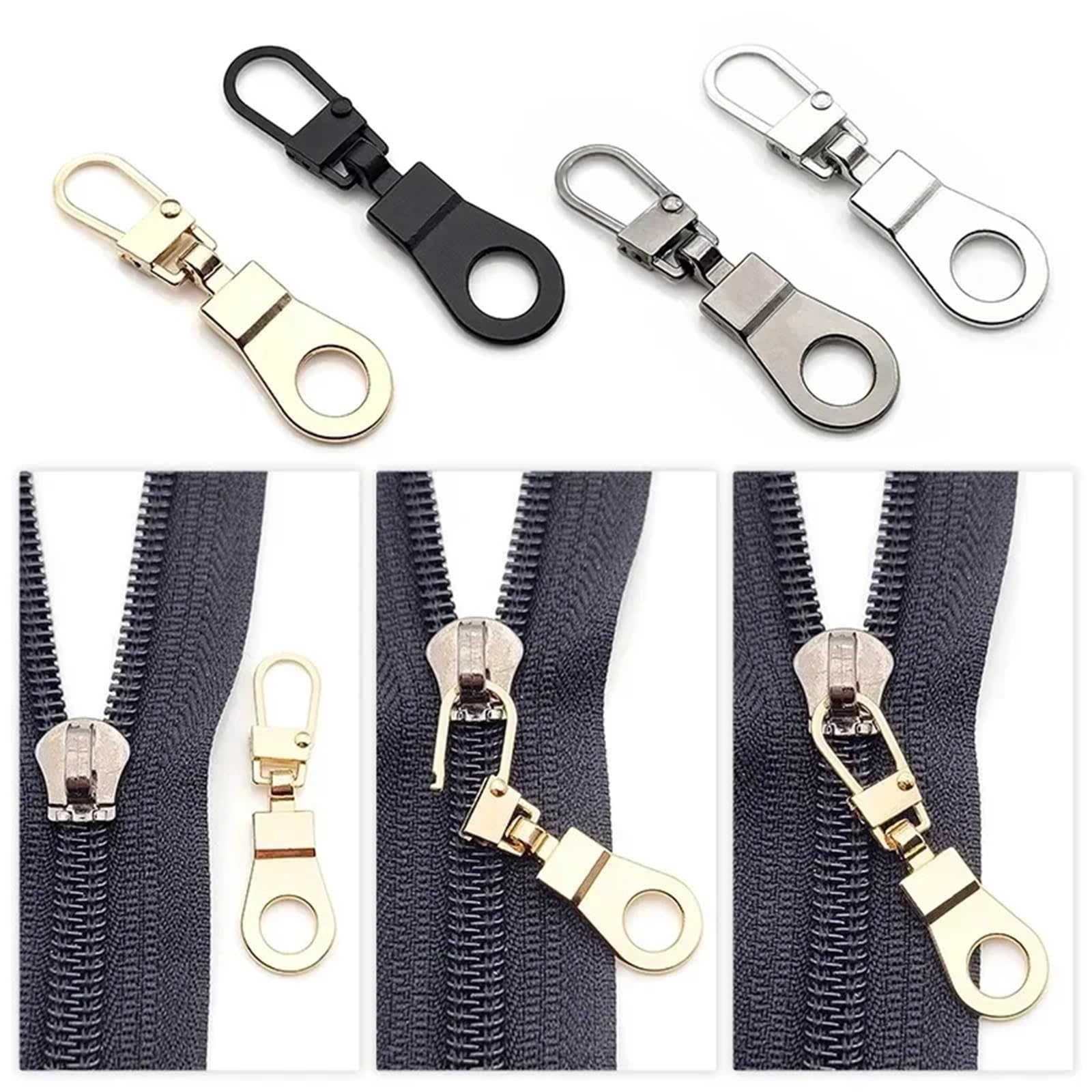 Lot de 100 tirettes de fermeture éclair de rechange amovibles pour valise, accessoires métalliques (doré)