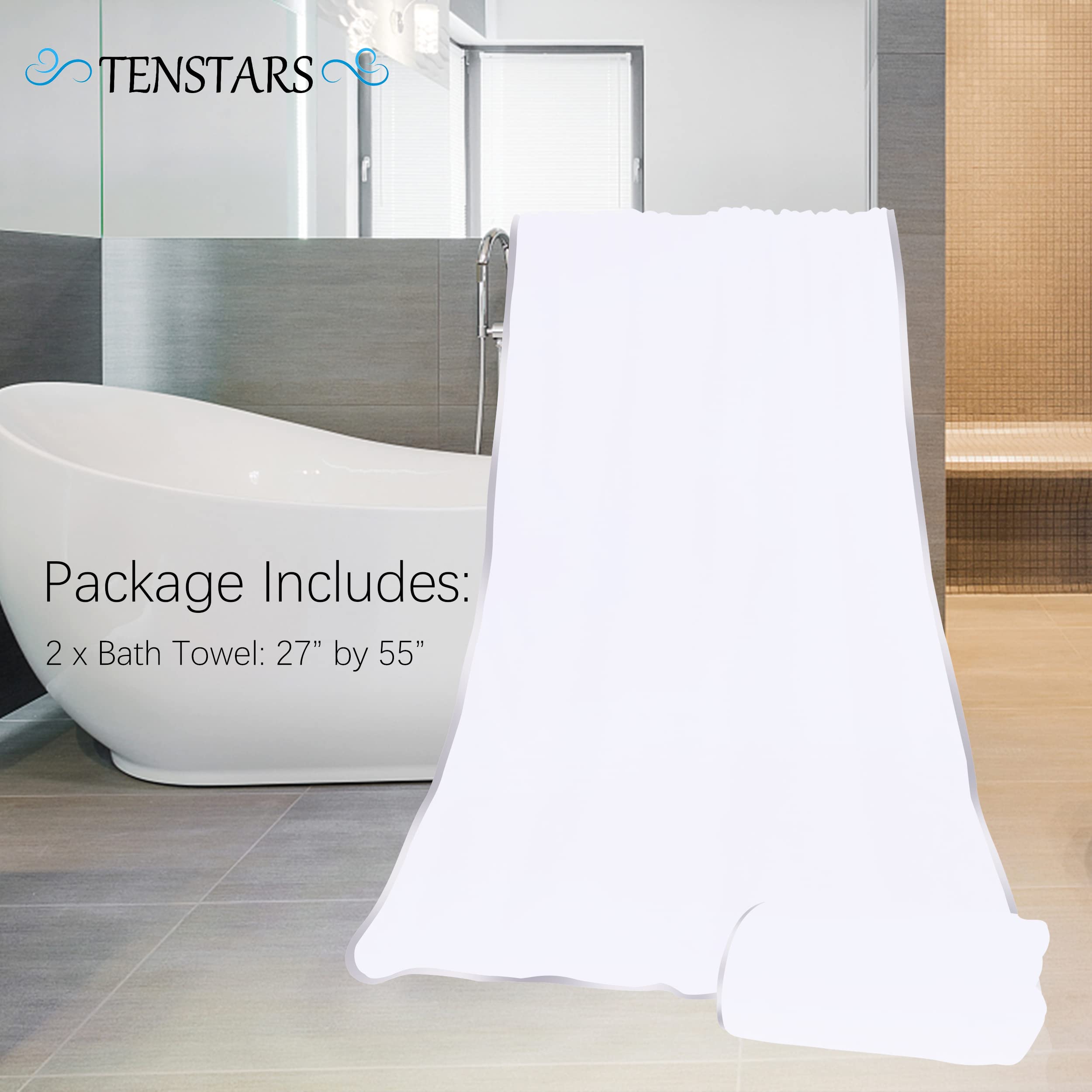 TENSTARS Asciugamani da bagno con orlo in seta, 68,6 x 139,7 cm, leggeri e sottili, ad asciugatura rapida, in morbida microfibra, assorbente per bagno, fitness, sport, yoga, viaggi, palestra