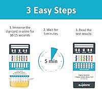 Vista 2 de Exploro Kit de prueba de drogas de 7 paneles - Prueba de drogas en orina en casa para THC, cocaína, opiáceos, anfetaminas, benzodiacepinas, MDMA