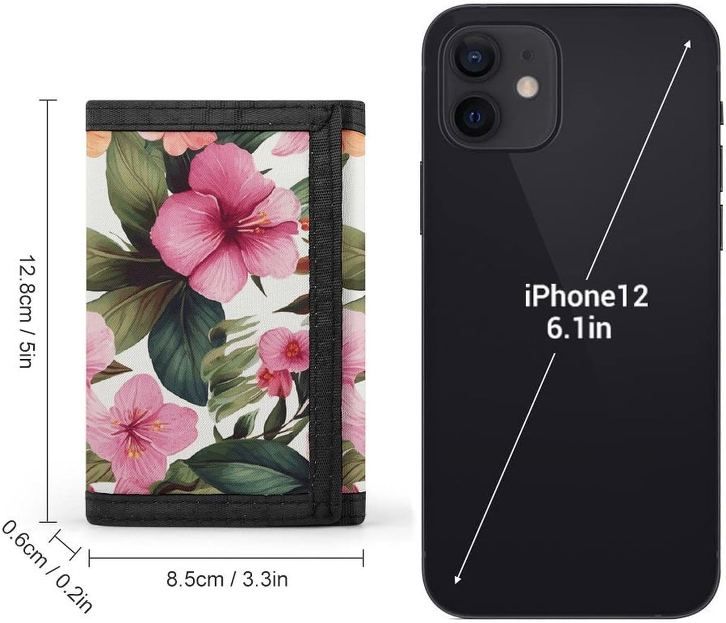 Hawaiian Flower Print Trifold Wallets Slim Wallet Novelty Pocket Purse Multiple Card Slots Outdoor Travel Wallet Stylish Durable Wallets For Men Women