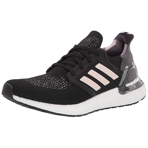 adidas Women's Ultraboost 20 Running Shoe, Black/Pink Tint/Grey, 9