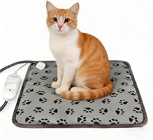 Almohadilla térmica para gatos Cama para mascotas autocalentable de 18 x 18 pulgadas, almohadilla térmica eléctrica para perros y gatos,
