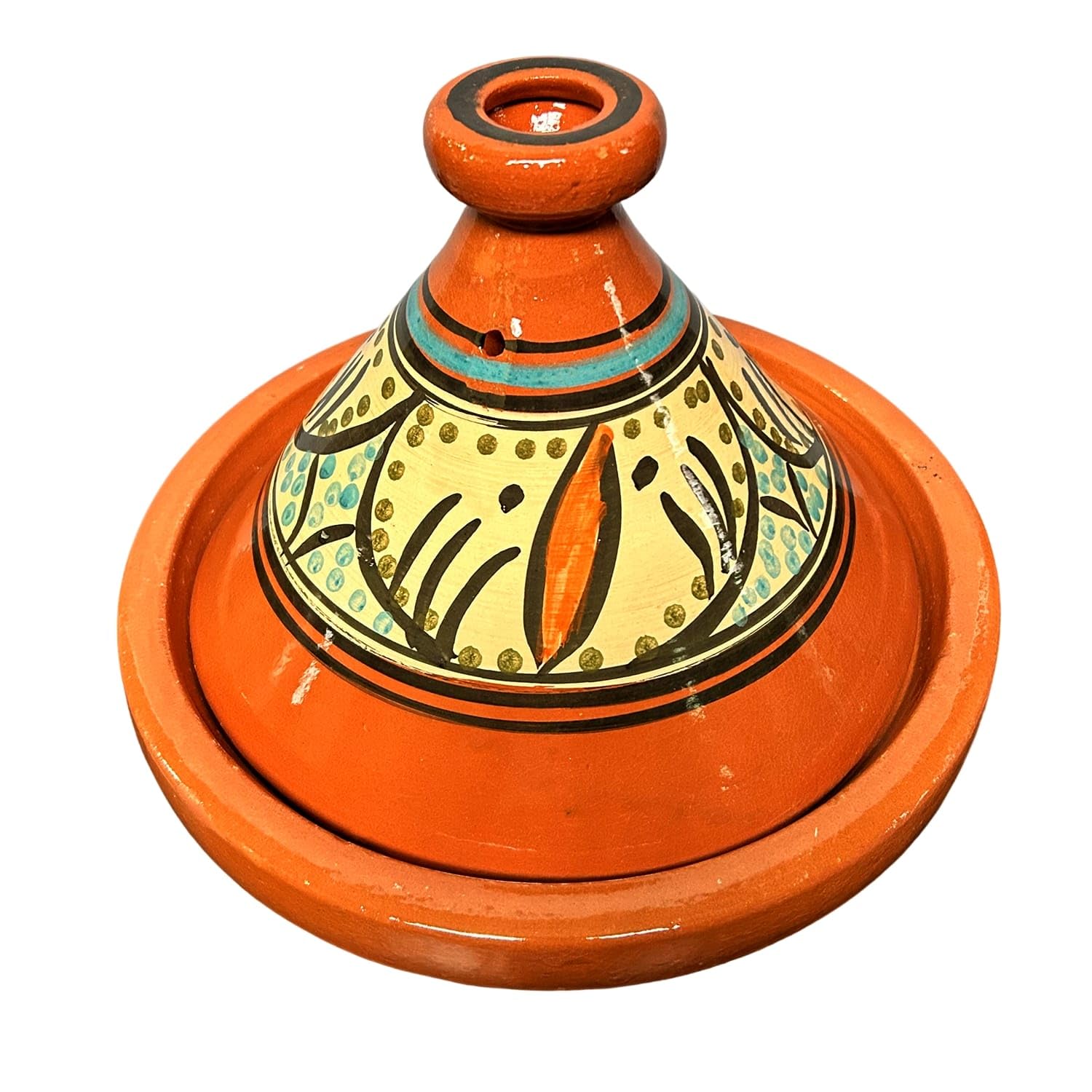 Tajine XL 35 cm in Terracotta Dipinta a Mano – Pentola Tradizionale Marocchina/Tunisina + Ebook Gratuito 2611251349