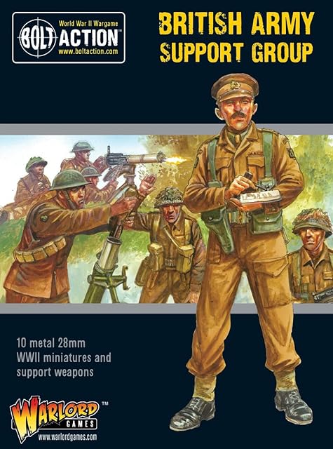 British Army support group - 28mm Scale Metal Miniatures for Bolt Action by Warlord Games - Highly Detailed World War 2 Miniatures for Table-top Wargaming
