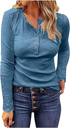 kangguolai Camisa larga de manga larga para mujer con botones frontales camisa de cuello para mujer blusa de entrenamiento de alta costura