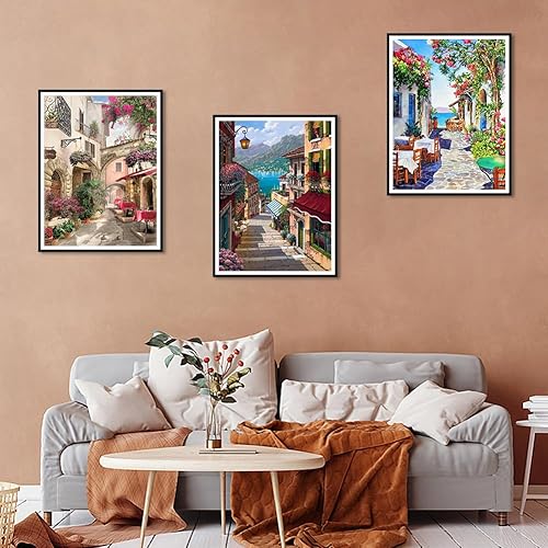 Miniatura 6 de Stalente Kits de pintura de diamantes para adultos, paquete de 10 kits de arte de diamantes 5D para principiantes, pintura de diamante redonda para