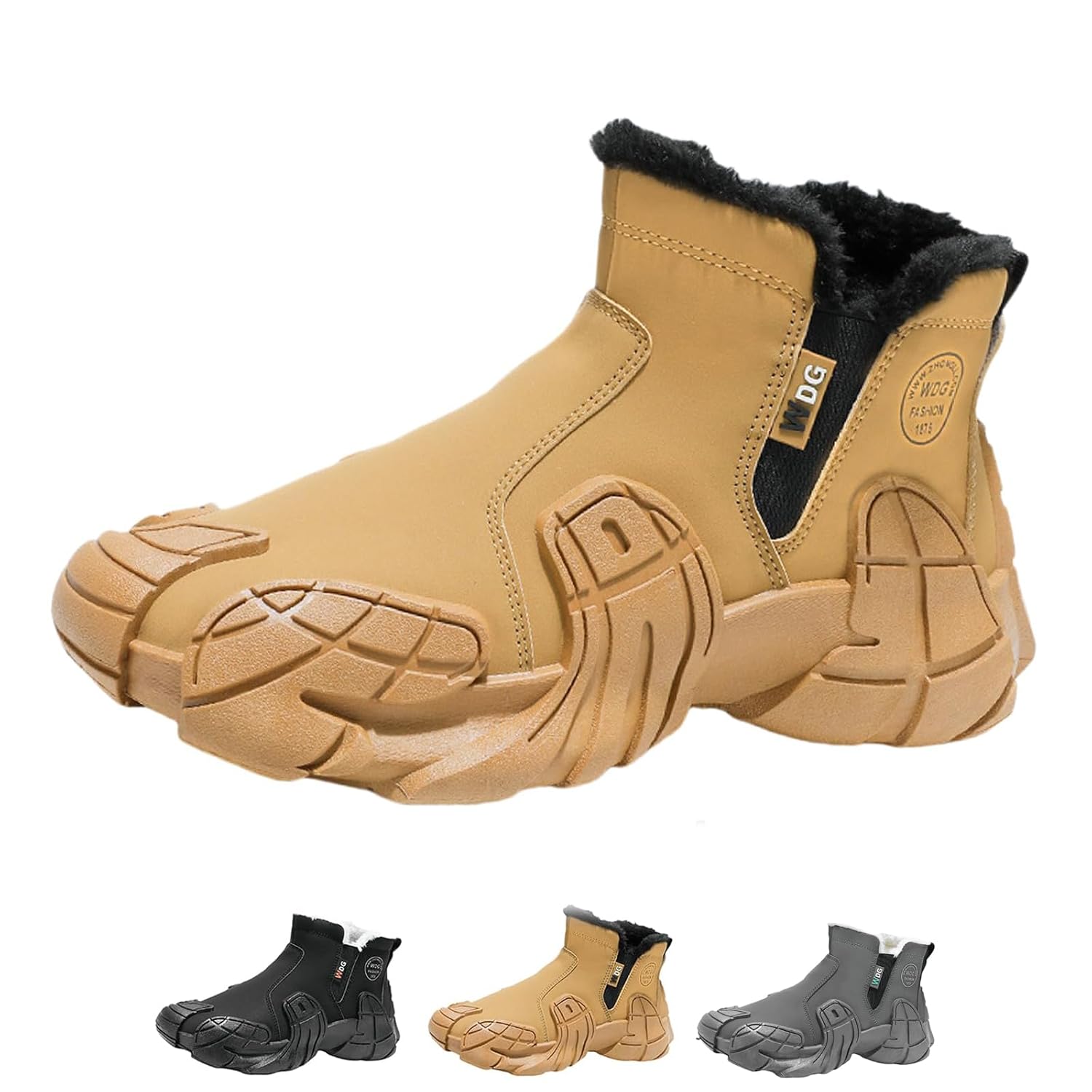 Thermal Boots for Men Women Winter Fleeced Waterproof Boots Warm Fleece Lining Lightweight Comfort Non-slip Side Zip Design