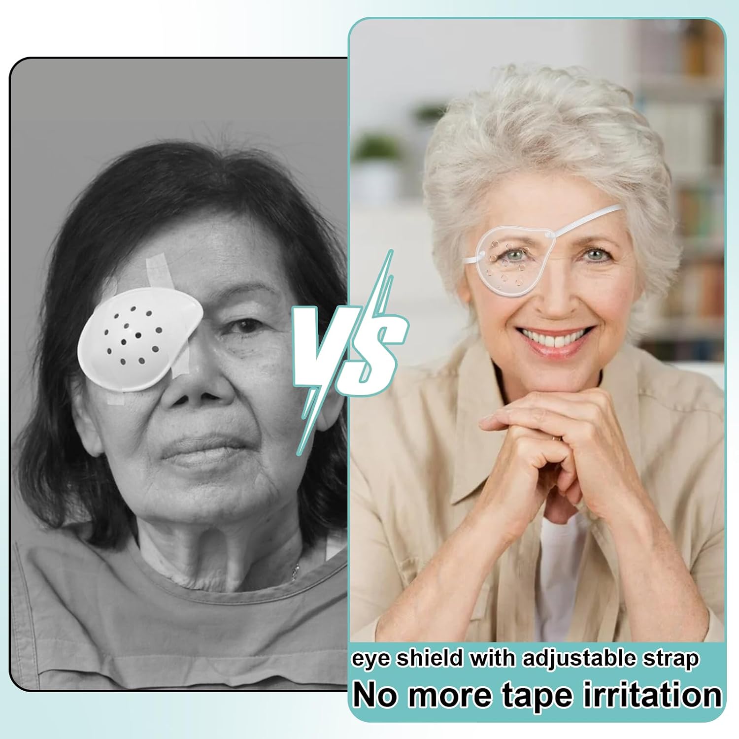2pcs Clear Eye Shield After Cataract Surgery, Breathable Eye cover for Sleeping after Surgery, Elastic Band Transparent Eye Patch for Eye Protector (Pink+White)