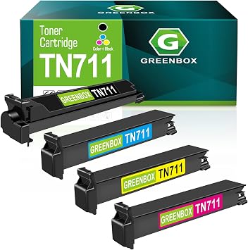 GREENBOX TN711 Toner Cartridges A3VU130 A3VU230 A3VU330 A3VU430, 4 Pack
