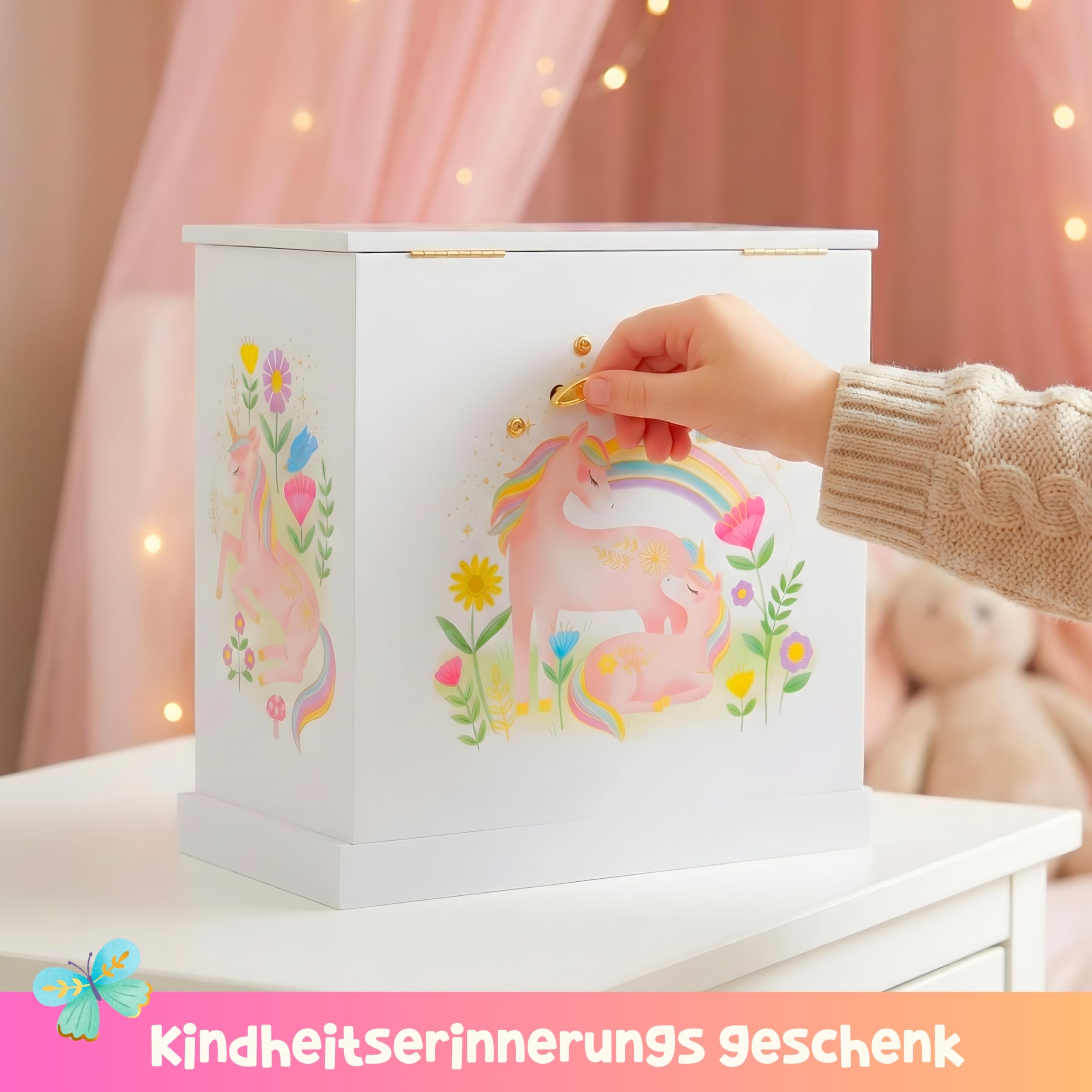 Giggle & Honey® Schmuckkästchen Mädchen Musik Box & Prinzessin mit 3 Schubladen – Prinzessin Geschenke für Mädchen – Geschenk Mädchen 4 5 6 7 8 9 Jahre –