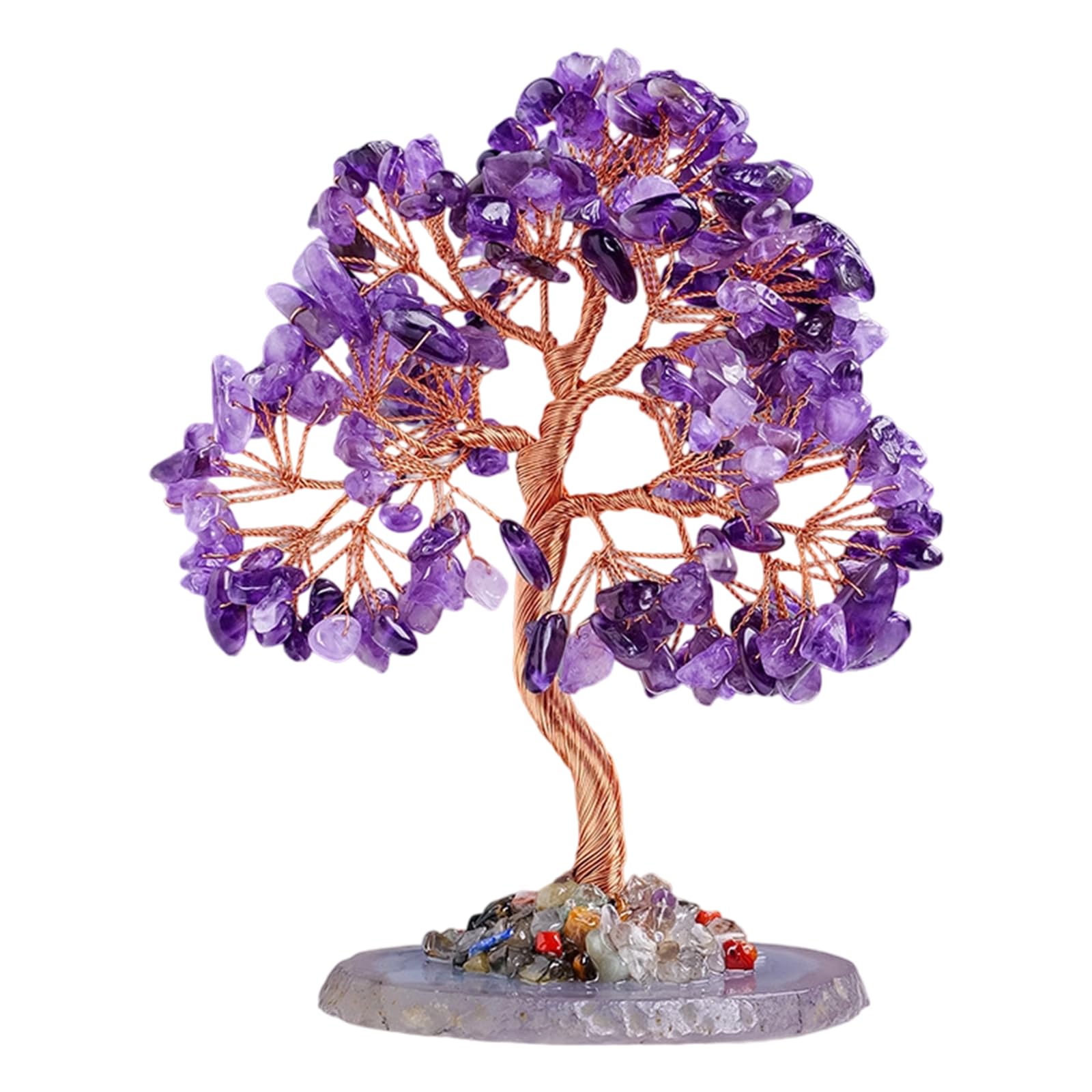Arbre à monnaie en cristal naturel déco de table élégante pour améliorer l'énergie