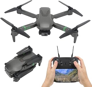 Drones para Adultos, Quadcopters, Veículo Aéreo Não Tripulado Componentes Eletrônicos de Plástico Cinza 4K Câmeras Duplas Drone de posicionamento de fluxo óptico dobrável para acima de 14 anos