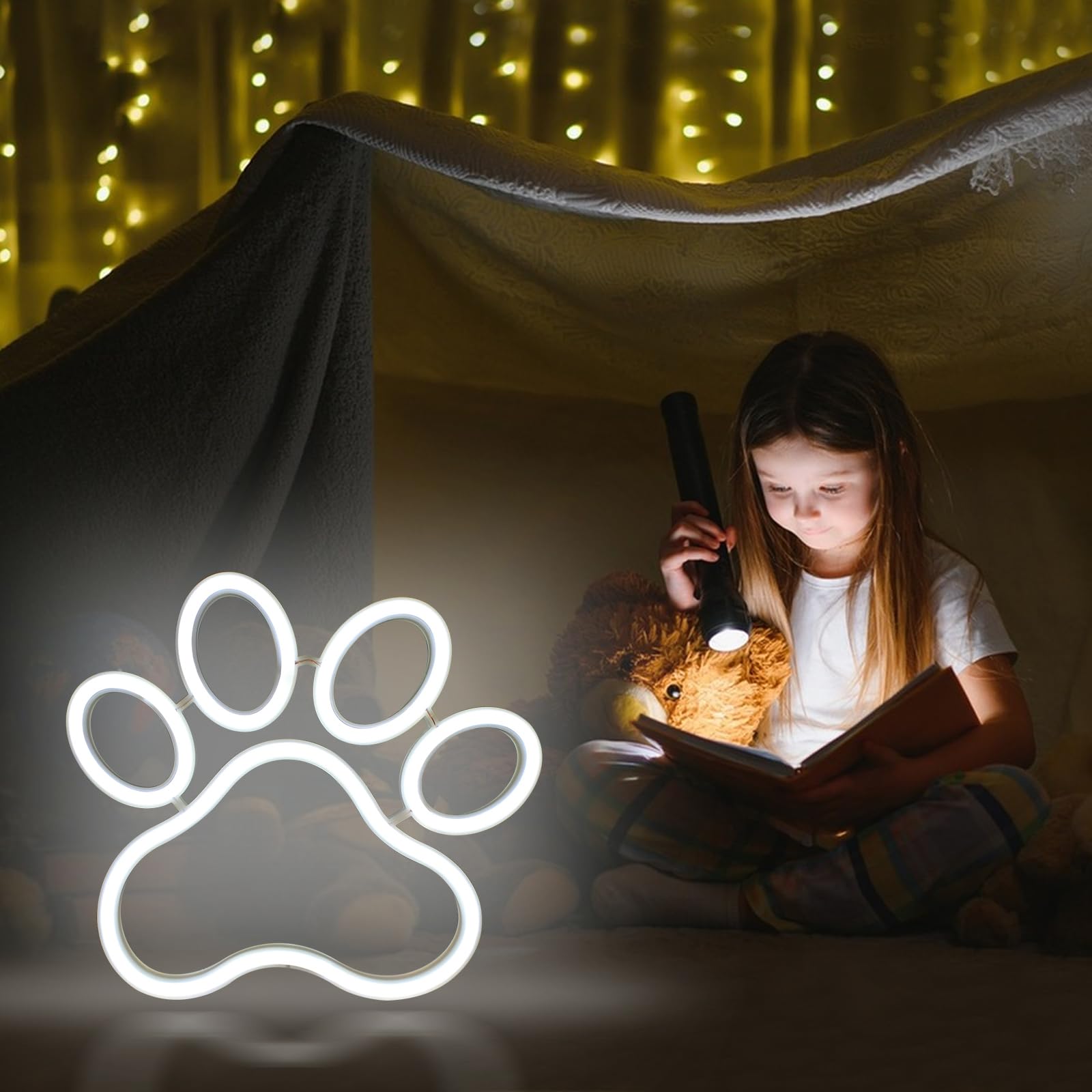Insegna al neon con impronta di zampa di cane e gatto, dimmerabile, luce al neon per negozio di animali domestici, clinica, camera da letto, decorazione da parete, alimentata tramite USB