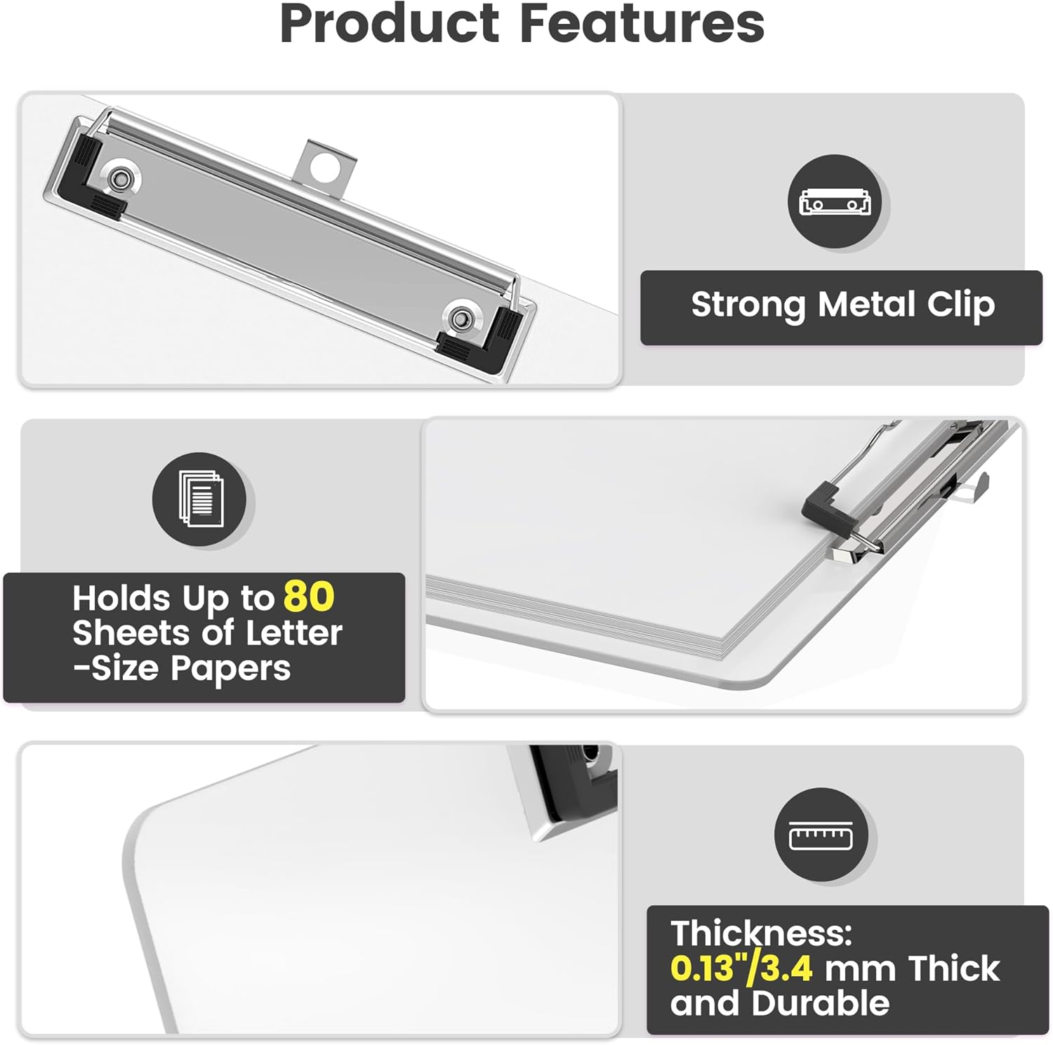 Extra Large 11x17 Clipboards, Plastic Clear Drawing Boards, Horizontal Clip Board, Vertical Layout. Suitable for Watercolor, Sketching, Painting. Art & Drafting Supply(Pack of 6)