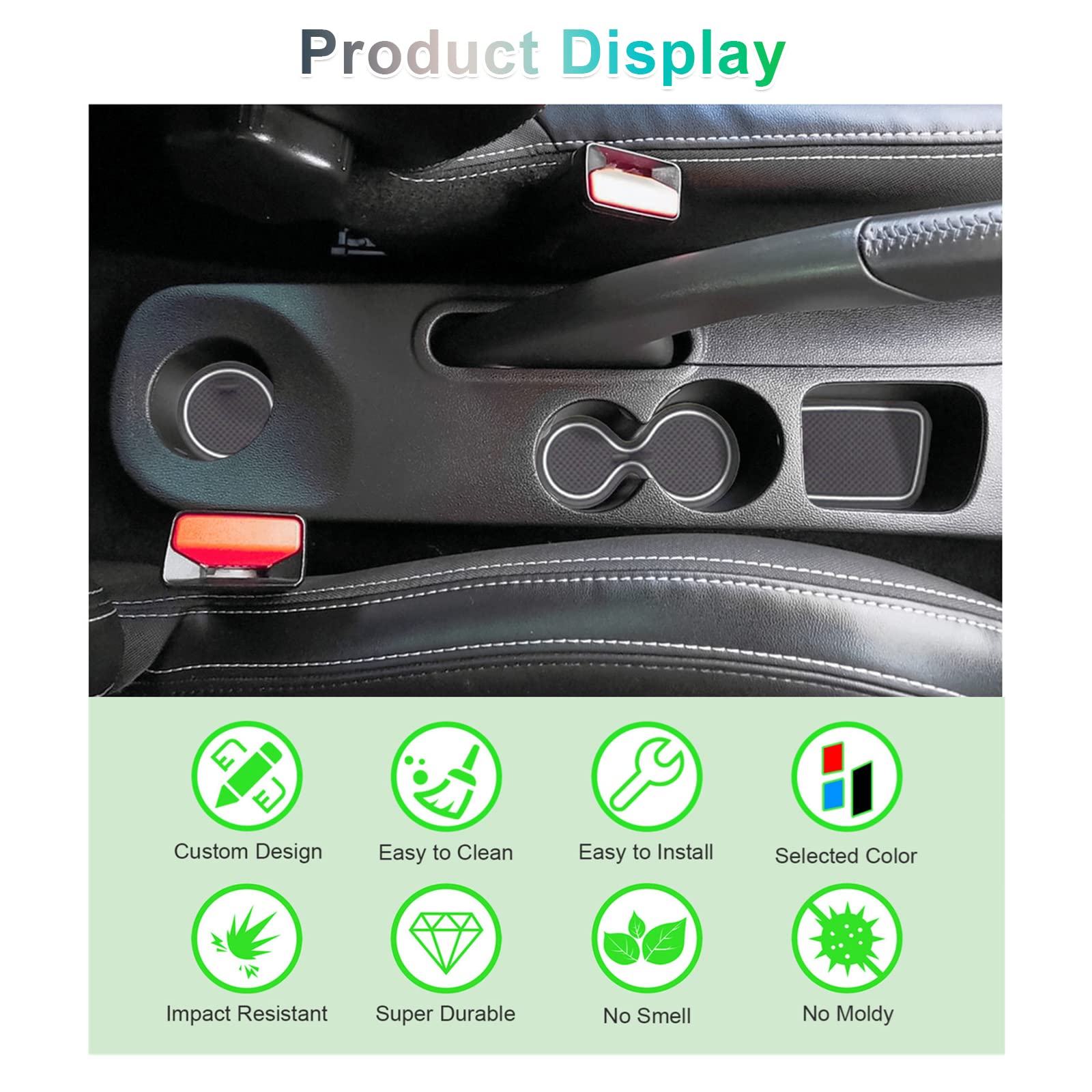 Tapis Antidérapant Pour Console Centrale Renault Clio 4 (2013-2018) - En PVC, Couleur Rouge (lot De 10)
