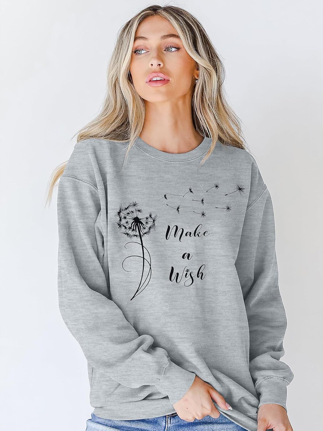 BANGELY Womens Dandelion Sweatshirt Hope Love Floral Graphic Shirt Casual Crewneck Tee Loose Long Sleeve Pullover Tops - Image 6