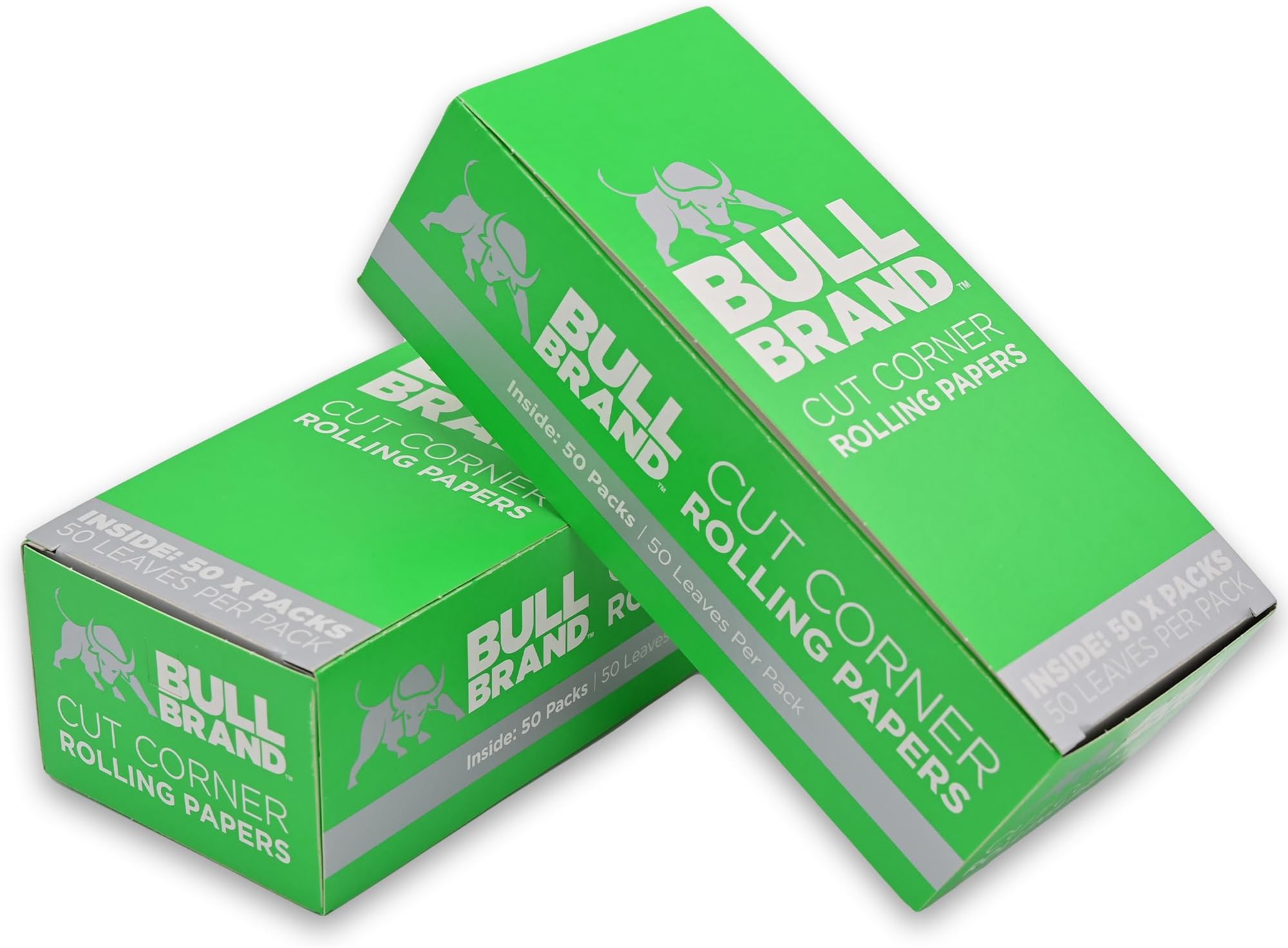 BULL BRAND Green Cut Corner 50-Piece Rolling Papers