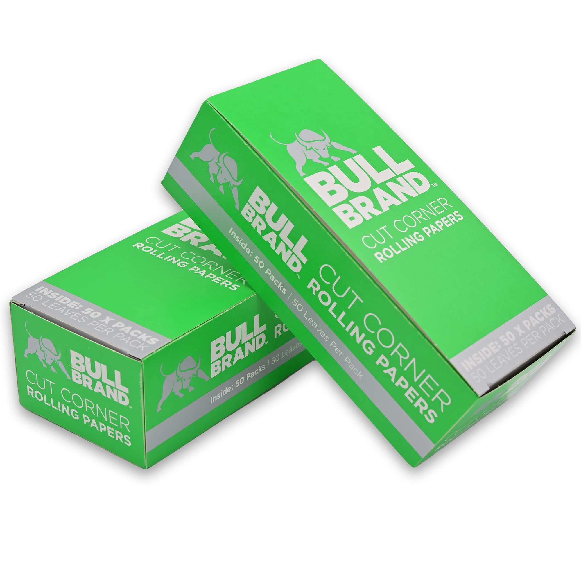 BULL BRAND Green Cut Corner 50-Piece Rolling Papers