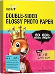 Uinkit 100 Feuilles Thick Lightweight Photo Paper Inkjet Double face Glossy Cardstock 80lb 300Gsm 15.7Mil pour imprimante à encre de colorant A149