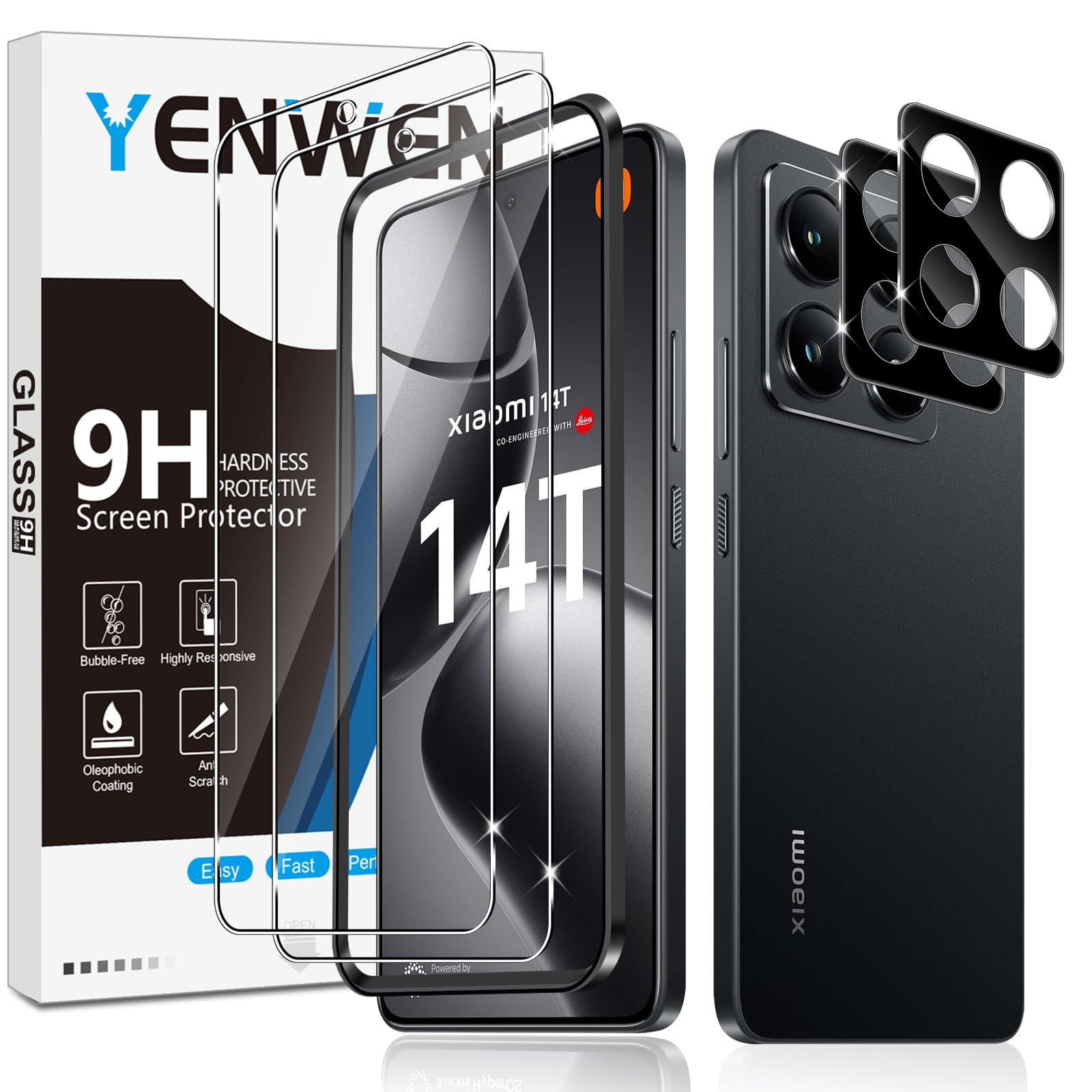 2+2 Stück Panzerglas Schutzfolie Für Xiaomi 14T Pro 5G – Display & Kamera, 9H Härte, Blasenfrei