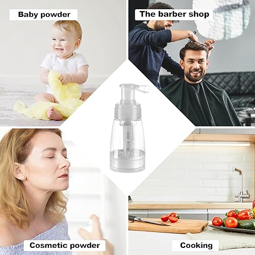 Miniatura 7 de CCbeauty Botella pulverizadora en polvo, botella de spray de peluquero para cabello, contenedor de cosméticos de viaje portátil vacío, aplicador de