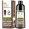 Light Brown Hair Colour Shampoo Hair Dye Shampoo 3 in 1 Hair Dye Shampoo for Women and Men to Cover Grey Hair