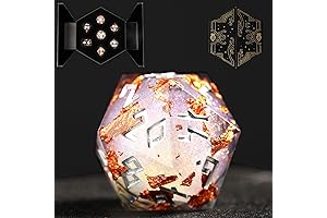 Gilded Shadow: 7-Piece DND Handbook Dice Set with LED Display Case