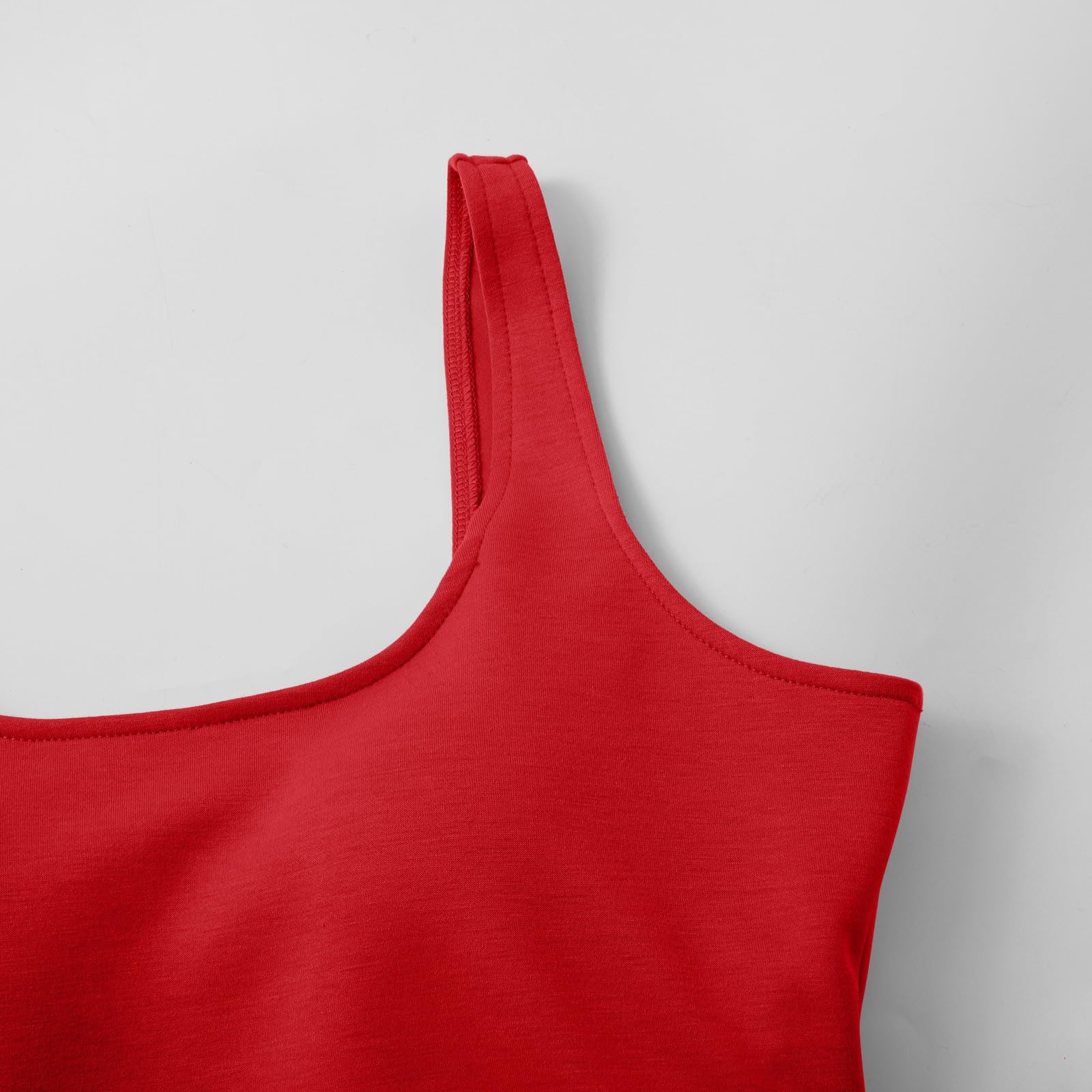 Camisola Tops para Mujer UK Soporte Levantamiento Algodón Sujetador Incorporado Cuello Cuadrado Chaleco Cami Correa Luz Agregar Acolchado Sin Mangas Tiras Yoga Ajuste Seco Moda Casual Gimnasio
