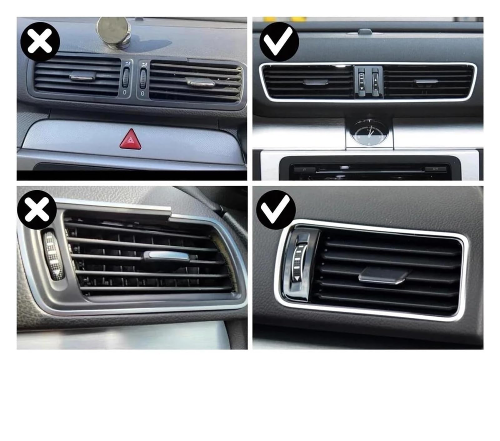 Auto Griglia Bocchette Aria Condizionata Per VW Per p&assat B6 B7 CC R36 2006-2014 Griglia Auto Nera Per Bocchetta Di Ventilazione Centrale Sinistra/destra Dell'aria Condizionata(LHD Piano 3pieces)