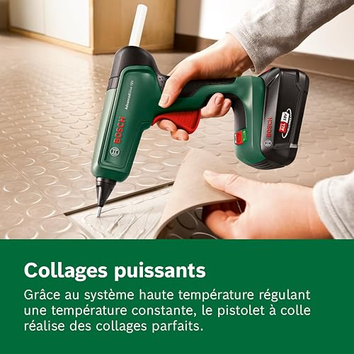 Bosch Pistolet à colle sans-fil AdvancedGlue 18V (sans batterie ; système 18V ; 4 bâtonnets de colle ; durée de chauffe : 90 s ; deux températures au choix : 130-200 °C; bricolage et réparations) - 5