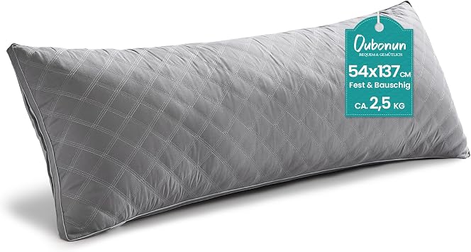 Oubonun Side Sleeper Pillow 53 x 137 cm Height Adjustable for Adults