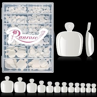 Ranrose Fake Toenail Tips 240PC Natural Full Cover Acrylic Toenails 12 Sizes False Toe Nails with Box Nail Tips for Toe Short Press on Artificial Fake Toenails for Foot Manicure Decoration (240PCS Natural)
