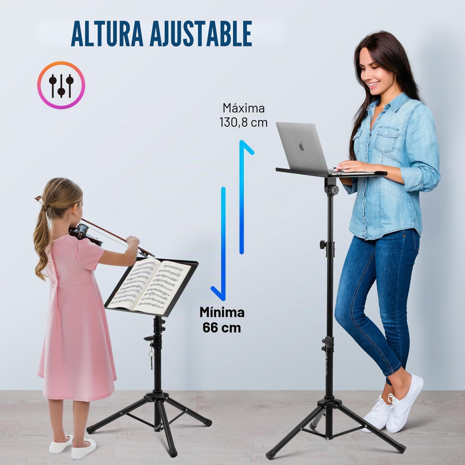 CAHAYA CY0331 - Soporte de trípode para proyector, portátil, multifuncional, con altura ajustable para películas al aire libre, computadora, libro, equipo de DJ