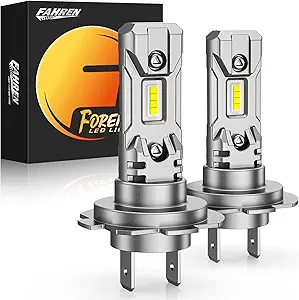 Fahren 2024 Upgraded H7 Bulb, Ultra Bright 6500K Cool White, No Adapter Required Real 1:1 Size H7 Light Bulb, Direct Installation, Pack of 2