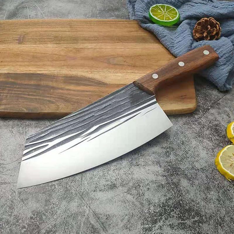Meat Cleaver,Cleaver Knife, Serbian Chef Knife Forged Kitchen Knife Cutlery Butcher Slicing Meat Cleavers Gyuto Knives Cutting Pork Cutlery Knife Tools