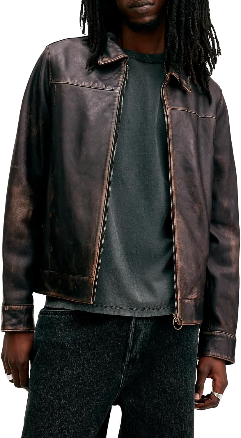 AllSaints Men's Alkan Leather Jacket