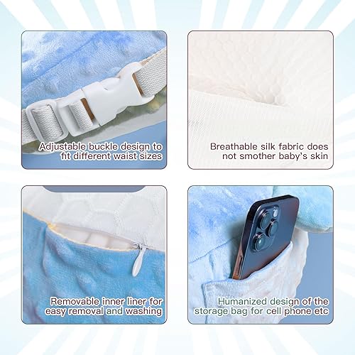 Miniatura 6 de Almohadas multifuncionales 3 en 1 para lactancia materna, almohada de lactancia para bebés con diseño inclinado, almohada de reflujo para bebé,