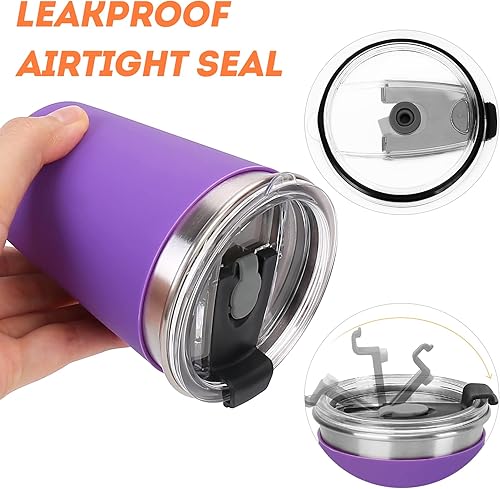 Miniatura 4 de Vasos para niños con tapas y pajillas, vasos de 12 onzas con pajitas y tapas, a prueba de derrames, de acero inoxidable, para la escuela, al aire